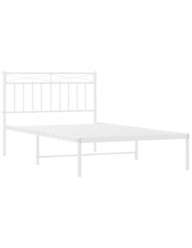 Giroletto con Testiera Metallo Bianco 107x203 cm