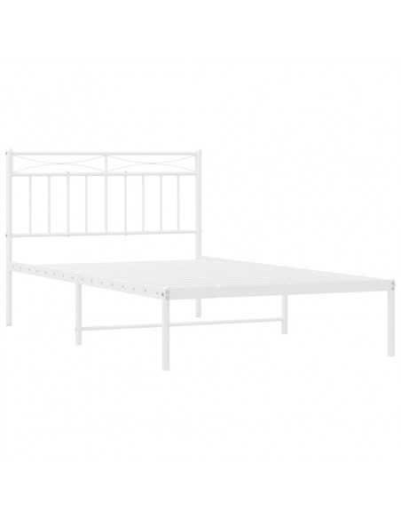 Giroletto con Testiera Metallo Bianco 107x203 cm