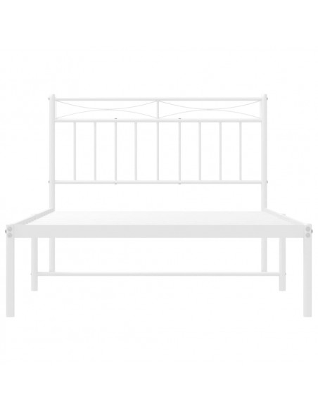 Giroletto con Testiera Metallo Bianco 107x203 cm