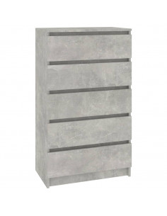Cassettiera Grigio Cemento 60x36x103 cm in Legno Multistrato 2