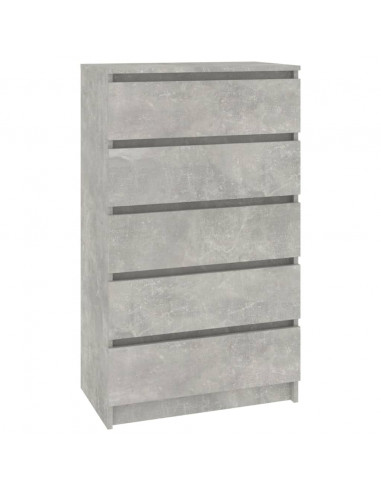 Cassettiera Grigio Cemento 60x36x103 cm in Legno Multistrato