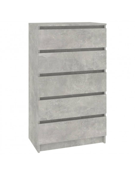 Cassettiera Grigio Cemento 60x36x103 cm in Legno Multistrato
