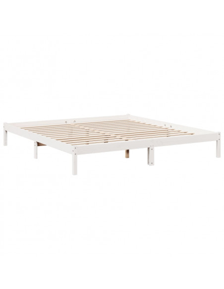 Letto Extra Lungo senza Materasso Bianco 200x210 cm in Pino