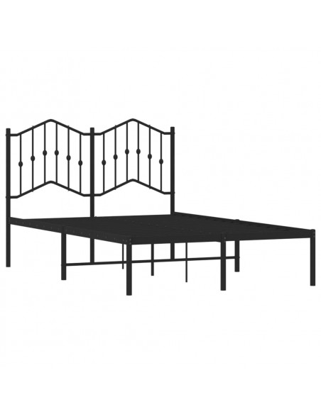 Giroletto con Testiera in Metallo Nero 120x200 cm