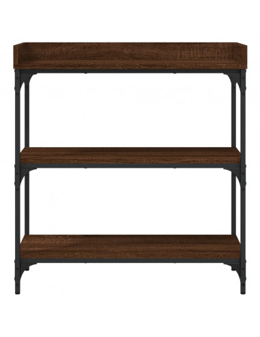 Tavolino Consolle con Ripiani Rovere Marrone 75x30x80 cm