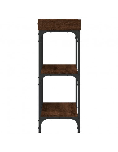 Tavolino Consolle con Ripiani Rovere Marrone 75x30x80 cm