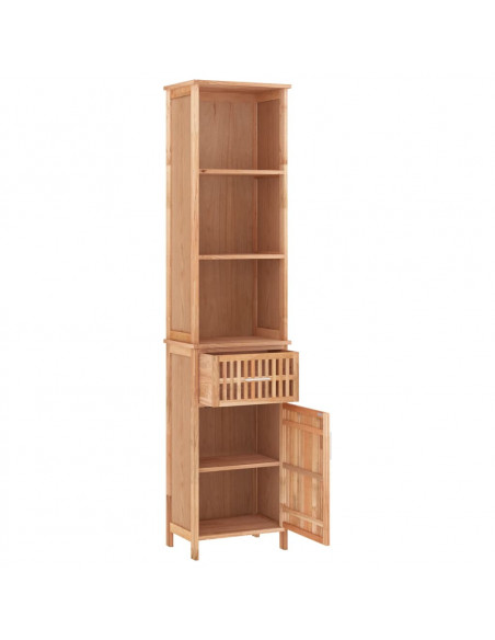 Armadietto da Bagno 42x29x182 cm in Legno Massello di Noce