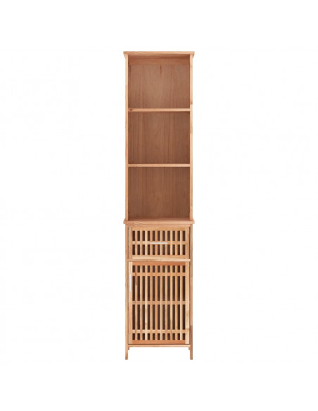 Armadietto da Bagno 42x29x182 cm in Legno Massello di Noce