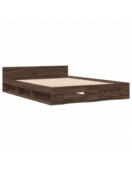 Giroletto Cassetti Rovere Marrone 150x200 cm Legno Multistrato