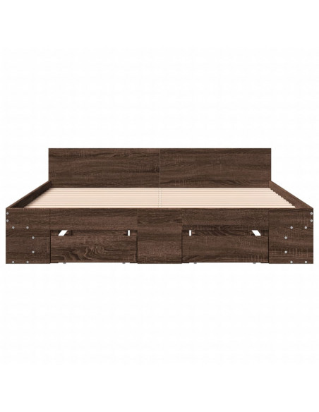 Giroletto Cassetti Rovere Marrone 150x200 cm Legno Multistrato