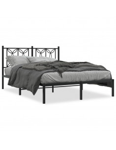 Giroletto con Testiera in Metallo Nero 140x190 cm 2