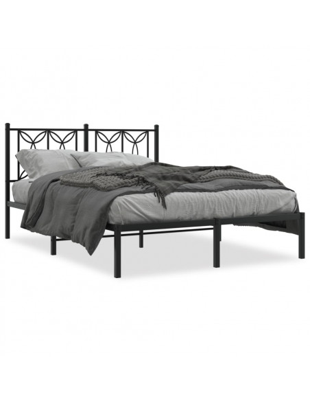 Giroletto con Testiera in Metallo Nero 140x190 cm