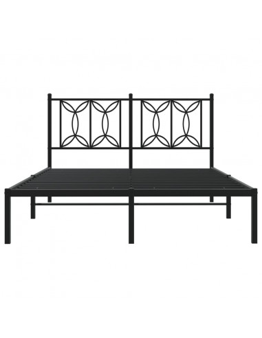 Giroletto con Testiera in Metallo Nero 140x190 cm