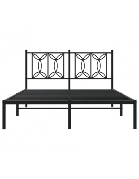 Giroletto con Testiera in Metallo Nero 140x190 cm