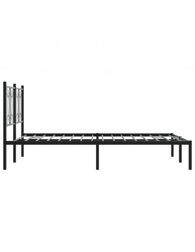 Giroletto con Testiera in Metallo Nero 140x190 cm