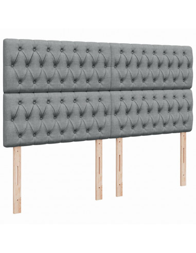 Giroletto a Molle con Materasso Grigio Chiaro 200x200cm Tessuto