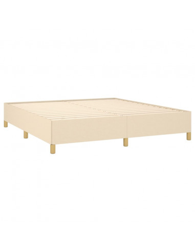 Giroletto a Molle con Materasso Crema 180x200 cm in Tessuto