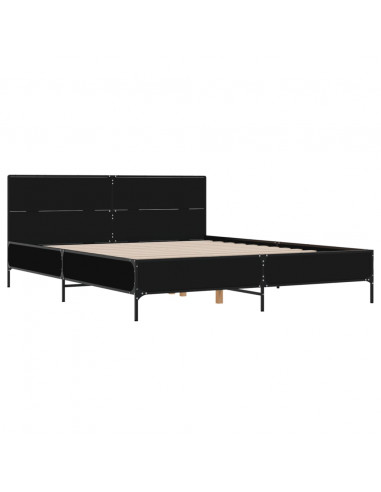 Giroletto Nero 120x190 cm in Legno Multistrato e Metallo