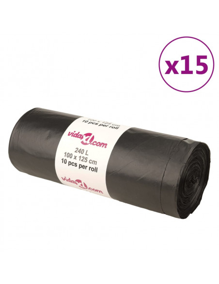 Sacchetti per Cestini 150 pz Neri 240 L