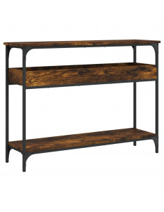 Tavolo Consolle Ripiano Rovere Fumo 100x29x75 Legno Multistrato 2