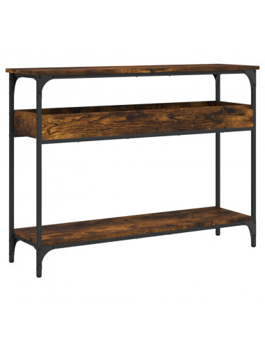 Tavolo Consolle Ripiano Rovere Fumo 100x29x75 Legno Multistrato