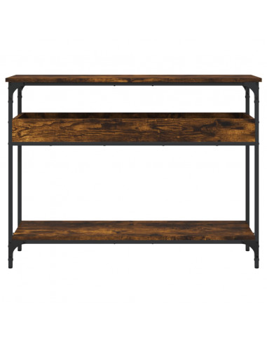 Tavolo Consolle Ripiano Rovere Fumo 100x29x75 Legno Multistrato