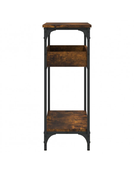 Tavolo Consolle Ripiano Rovere Fumo 100x29x75 Legno Multistrato