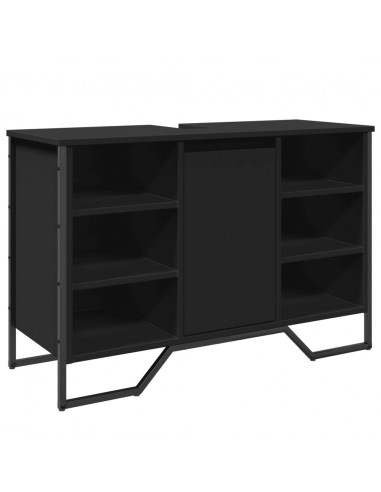 Mobile Lavabo Bagno Nero 91x35x60 cm in Truciolato