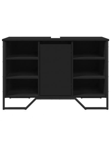 Mobile Lavabo Bagno Nero 91x35x60 cm in Truciolato