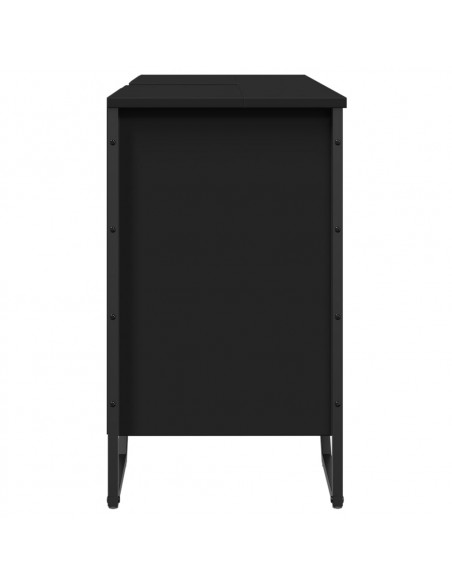 Mobile Lavabo Bagno Nero 91x35x60 cm in Truciolato