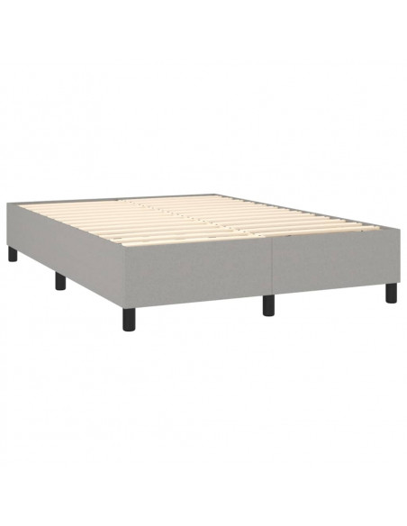 Giroletto a Molle con Materasso Grigio Chiaro 140x190cm Tessuto
