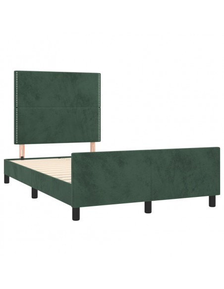 Giroletto con Testiera Verde Scuro 120x190 cm in Velluto