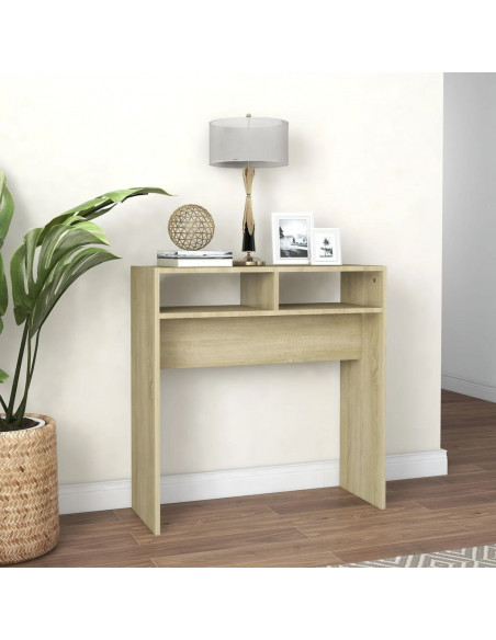Tavolino Consolle Rovere Sonoma 78x30x80cm in Legno Multistrato