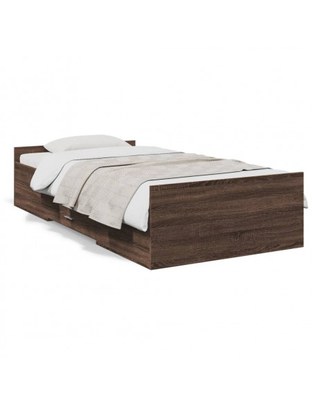 Giroletto Cassetti Rovere Marrone 100x200 cm Legno Multistrato