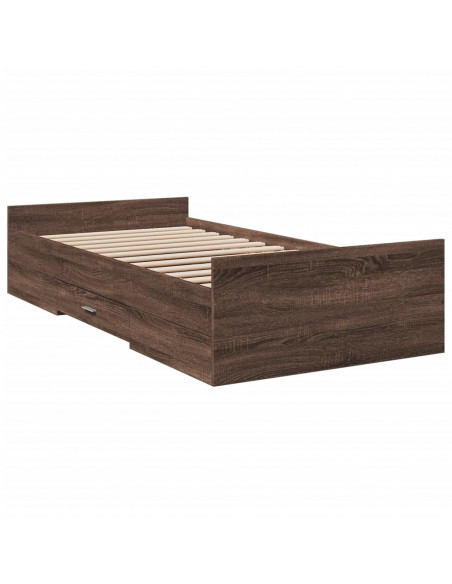 Giroletto Cassetti Rovere Marrone 100x200 cm Legno Multistrato