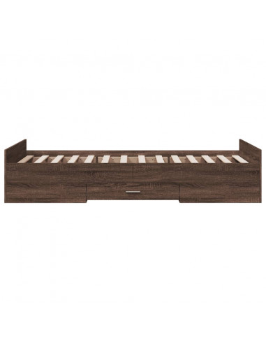 Giroletto Cassetti Rovere Marrone 100x200 cm Legno Multistrato