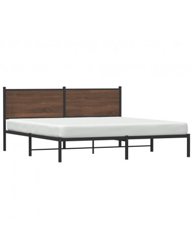 Giroletto con Testiera in Metallo Rovere Marrone 183x213 cm