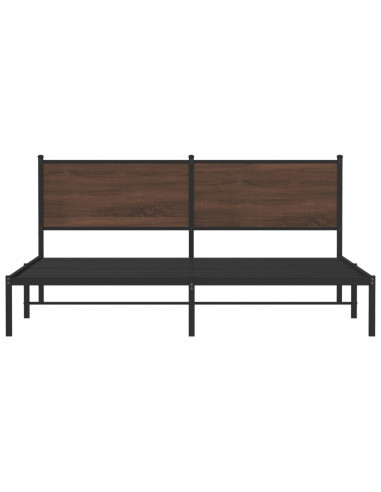 Giroletto con Testiera in Metallo Rovere Marrone 183x213 cm