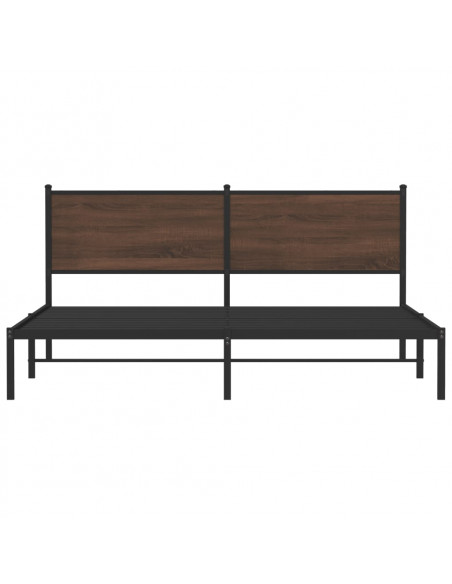 Giroletto con Testiera in Metallo Rovere Marrone 183x213 cm