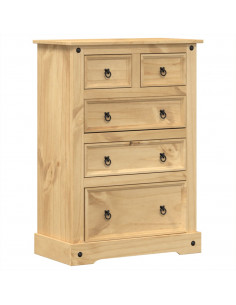 Cassettiera Corona 80x43x114 cm in Legno Massello di Pino 2