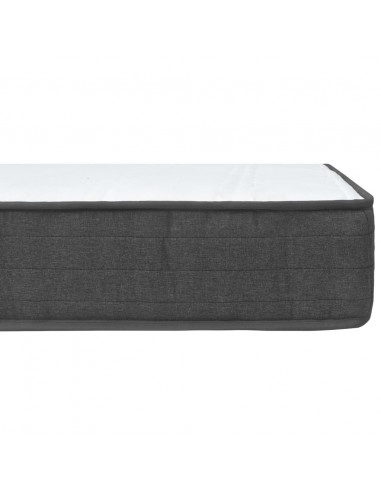 Letto a Molle Grigio Scuro in Tessuto 200x200 cm