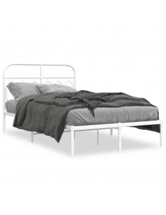 Giroletto con Testiera in Metallo Bianco 120x200 cm 2