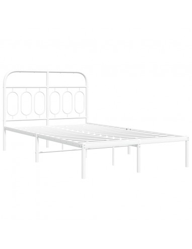 Giroletto con Testiera in Metallo Bianco 120x200 cm