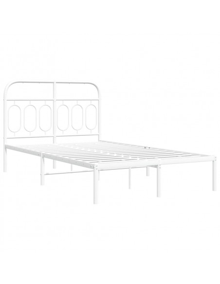 Giroletto con Testiera in Metallo Bianco 120x200 cm