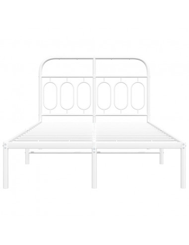 Giroletto con Testiera in Metallo Bianco 120x200 cm