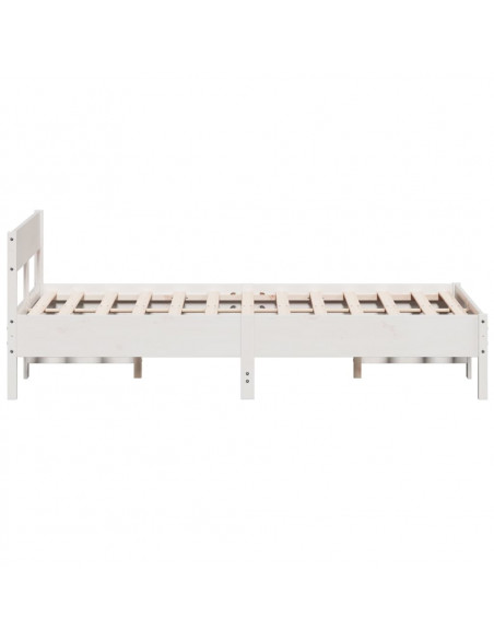 Giroletto con Testiera Bianco 160x200 cm Legno Massello di Pino