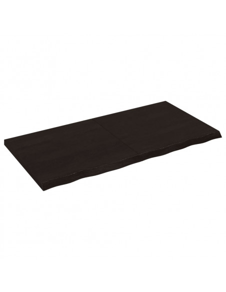Piano Bagno Marrone Scuro 120x60x(2-4)cm Legno Trattato