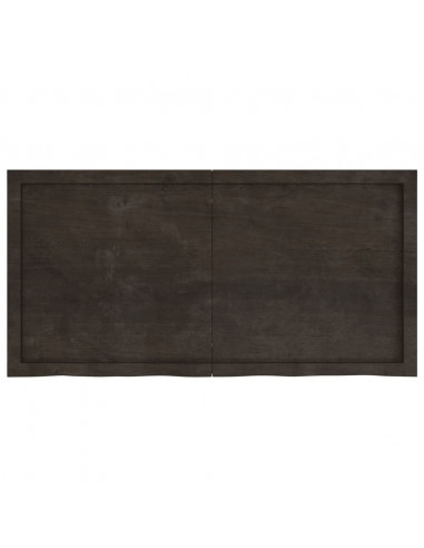 Piano Bagno Marrone Scuro 120x60x(2-4)cm Legno Trattato