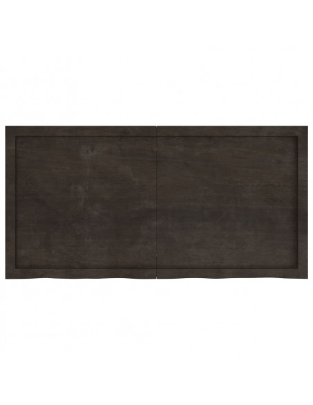 Piano Bagno Marrone Scuro 120x60x(2-4)cm Legno Trattato