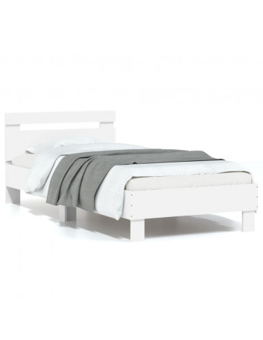 Giroletto con Testiera Bianco 90x200 cm in Legno Multistrato